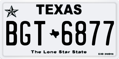 TX license plate BGT6877