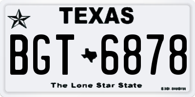TX license plate BGT6878