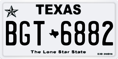TX license plate BGT6882