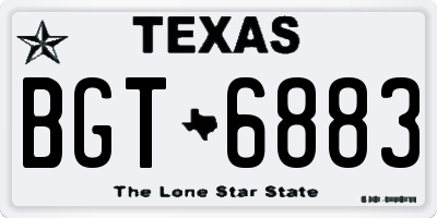 TX license plate BGT6883