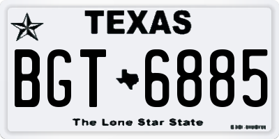 TX license plate BGT6885