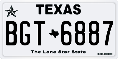 TX license plate BGT6887