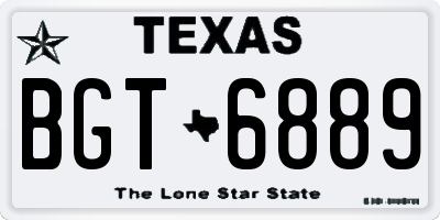TX license plate BGT6889
