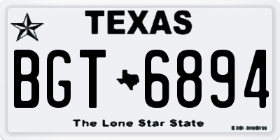 TX license plate BGT6894