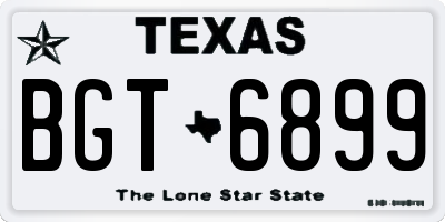 TX license plate BGT6899