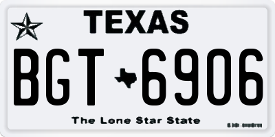 TX license plate BGT6906