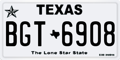 TX license plate BGT6908