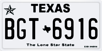 TX license plate BGT6916