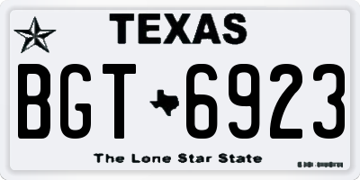 TX license plate BGT6923