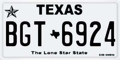 TX license plate BGT6924
