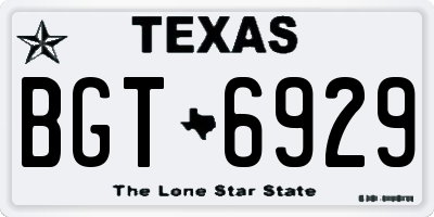 TX license plate BGT6929