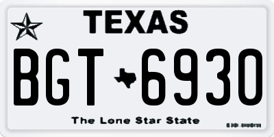 TX license plate BGT6930