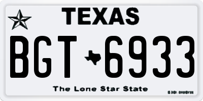 TX license plate BGT6933