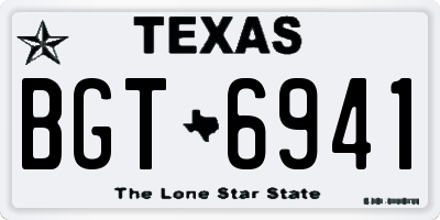 TX license plate BGT6941