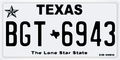 TX license plate BGT6943