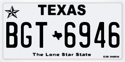 TX license plate BGT6946