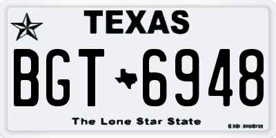 TX license plate BGT6948