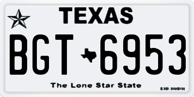 TX license plate BGT6953