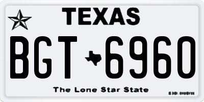TX license plate BGT6960