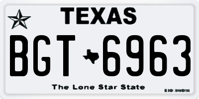 TX license plate BGT6963