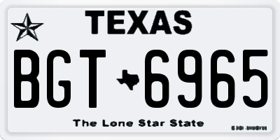 TX license plate BGT6965