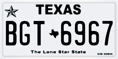 TX license plate BGT6967