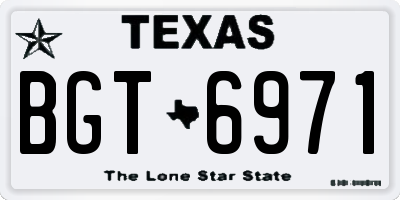 TX license plate BGT6971