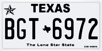 TX license plate BGT6972