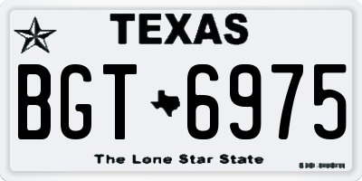 TX license plate BGT6975