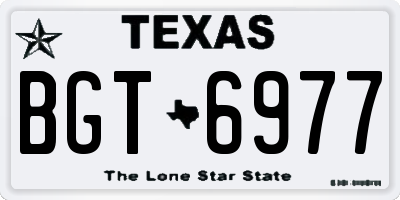 TX license plate BGT6977