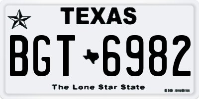 TX license plate BGT6982