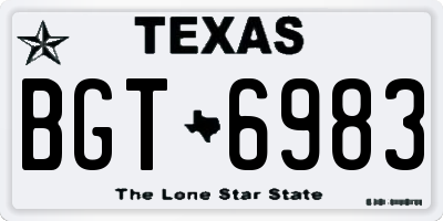 TX license plate BGT6983