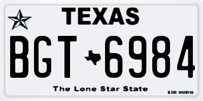 TX license plate BGT6984