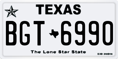 TX license plate BGT6990
