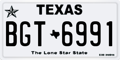 TX license plate BGT6991