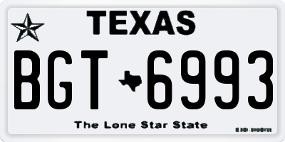 TX license plate BGT6993