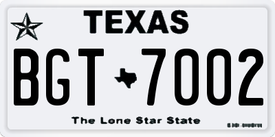 TX license plate BGT7002