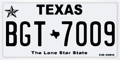 TX license plate BGT7009