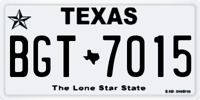 TX license plate BGT7015