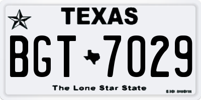 TX license plate BGT7029