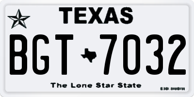 TX license plate BGT7032