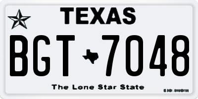 TX license plate BGT7048