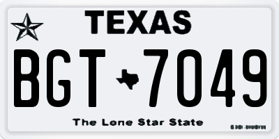 TX license plate BGT7049