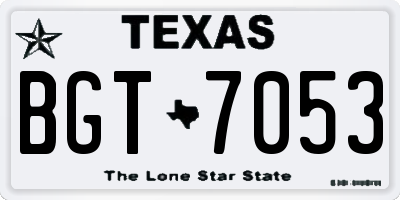 TX license plate BGT7053