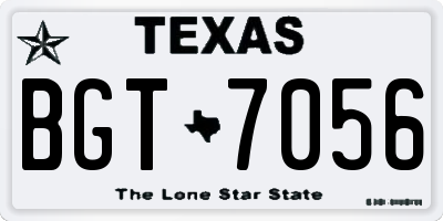 TX license plate BGT7056