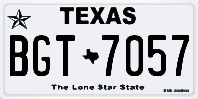 TX license plate BGT7057