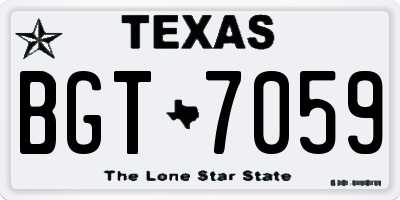 TX license plate BGT7059