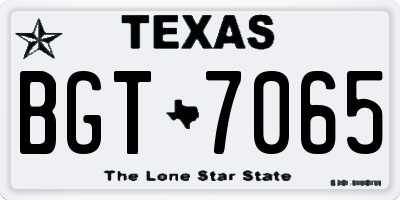 TX license plate BGT7065
