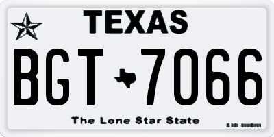 TX license plate BGT7066