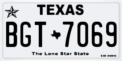 TX license plate BGT7069